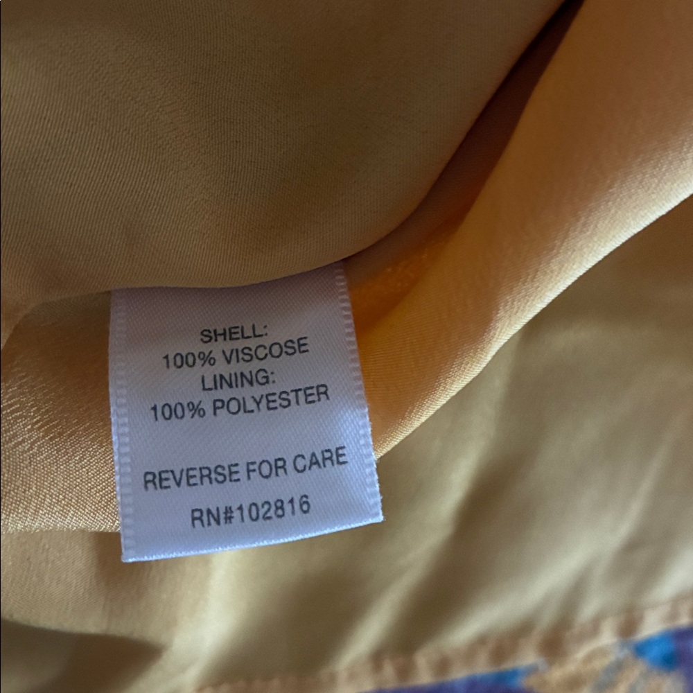 Garnet Hill Mustard Floral Mini Dress, size 8 - Picture 7 of 8